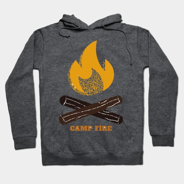 Camp Fire Design Tshirt Hoodie by Imagination